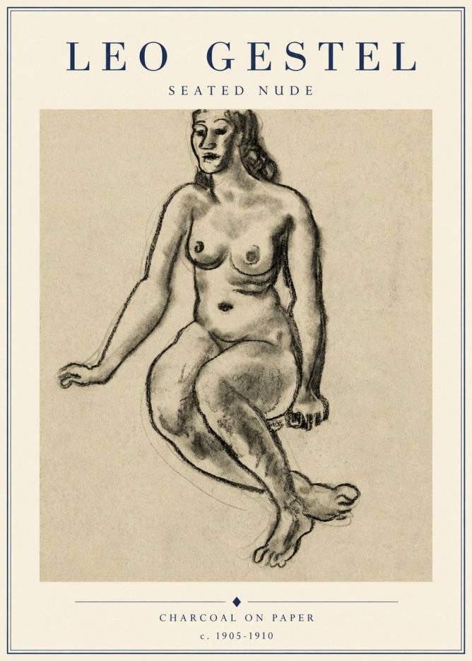 Leo Gestel Seated Nude No5 - Poszter