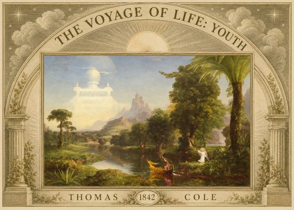 Thomas Cole The Voyage of Life: Youth I No3 - Poszter