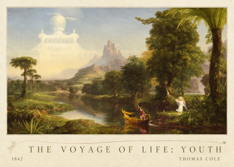 Thomas Cole The Voyage of Life: Youth I No4 - Poszter