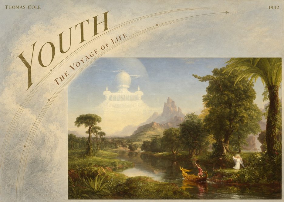 Thomas Cole The Voyage of Life: Youth I No6 - Poszter