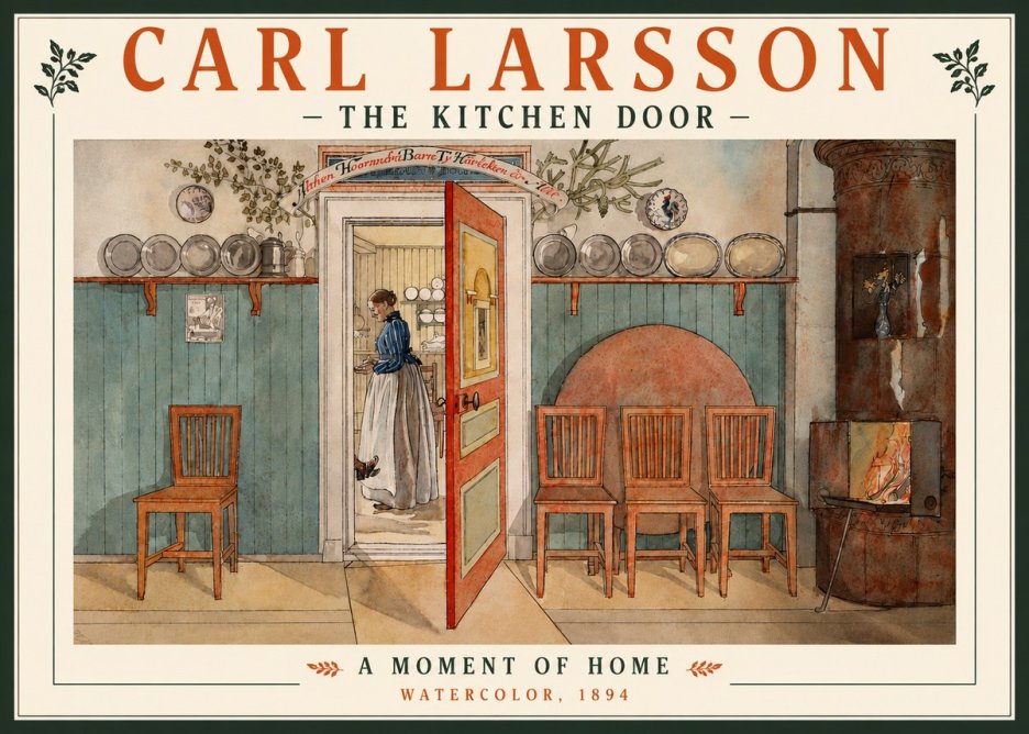Carl Larsson The Kitchen Door No5 - Poszter