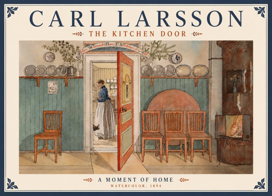 Carl Larsson The Kitchen Door No6 - Poszter