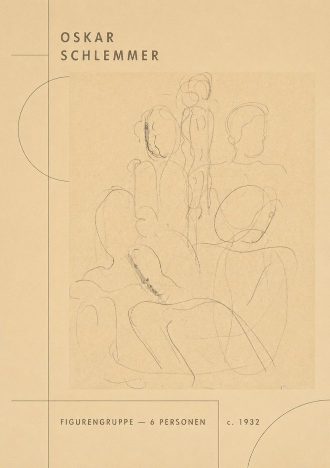 Oskar Schlemmer Figurengruppe - 6 Personen No2 - Poszter