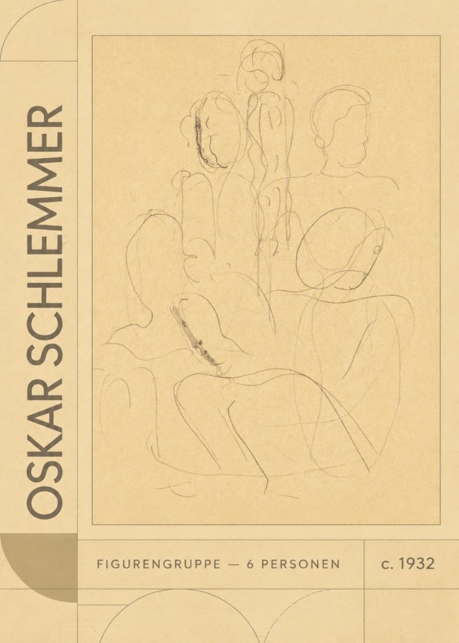 Oskar Schlemmer Figurengruppe - 6 Personen No3 - Poszter