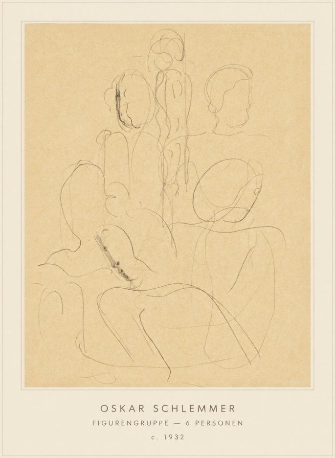 Oskar Schlemmer Figurengruppe - 6 Personen No4 - Poszter