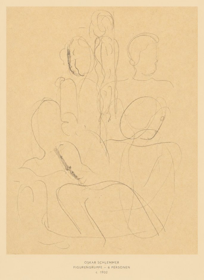 Oskar Schlemmer Figurengruppe - 6 Personen No6 - Poszter