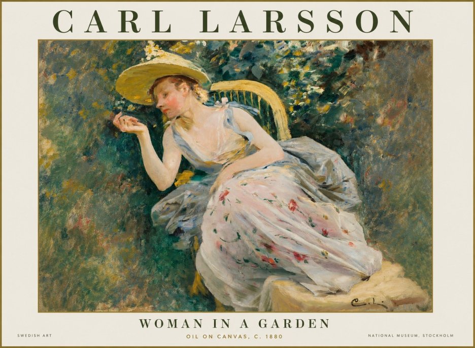Carl Larsson Woman in a Garden No1 - Poszter