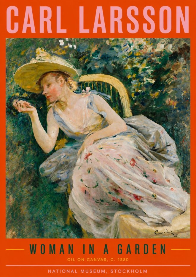 Carl Larsson Woman in a Garden No5 - Poszter