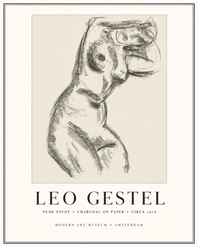 Leo Gestel Study of a Female Nude No2 - Poszter