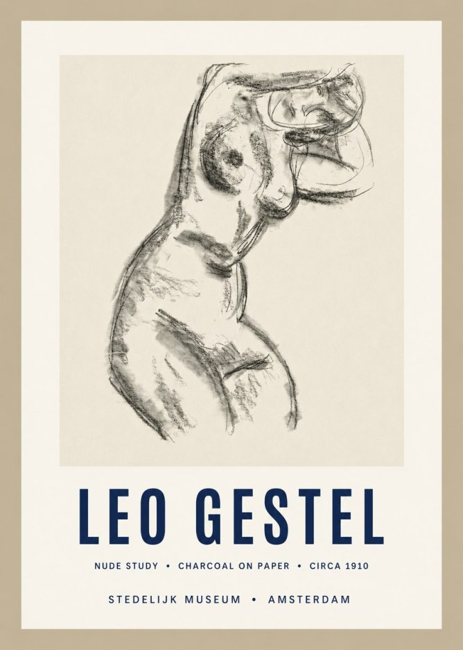 Leo Gestel Study of a Female Nude No3 - Poszter