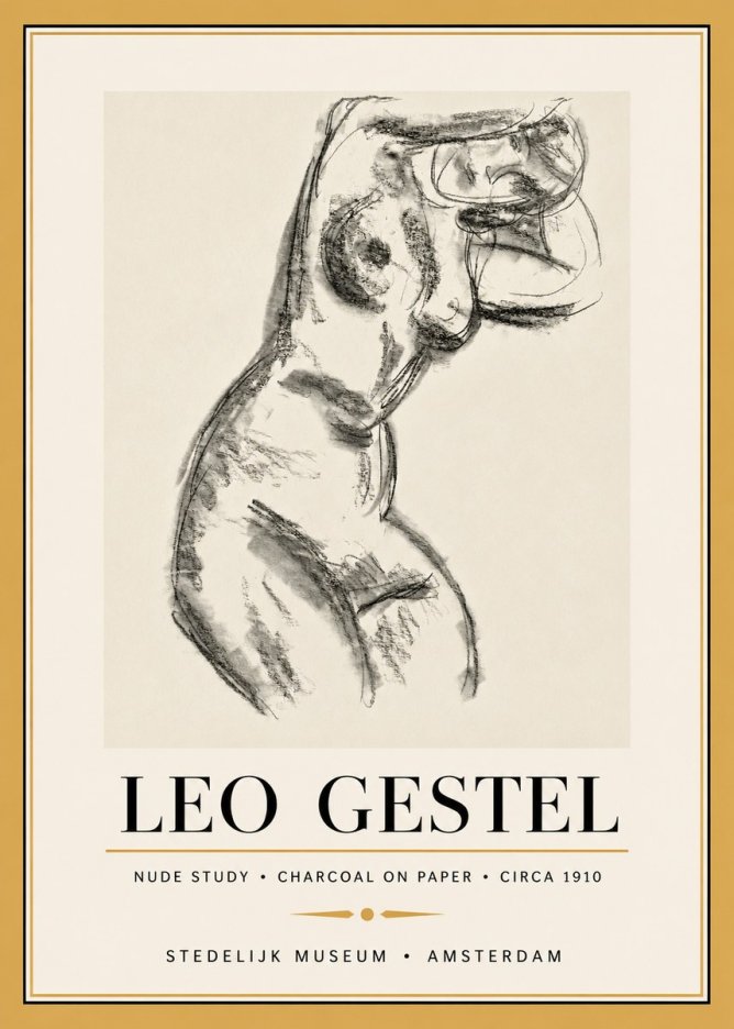 Leo Gestel Study of a Female Nude No5 - Poszter