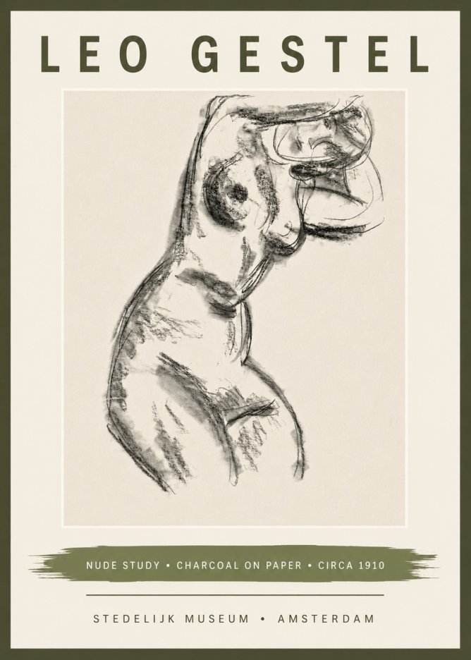 Leo Gestel Study of a Female Nude No6 - Poszter