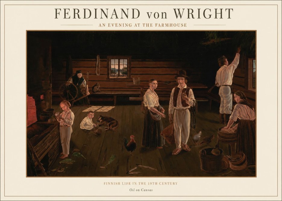Ferdinand von Wright An Evening at the Farmhouse No1 - Poszter