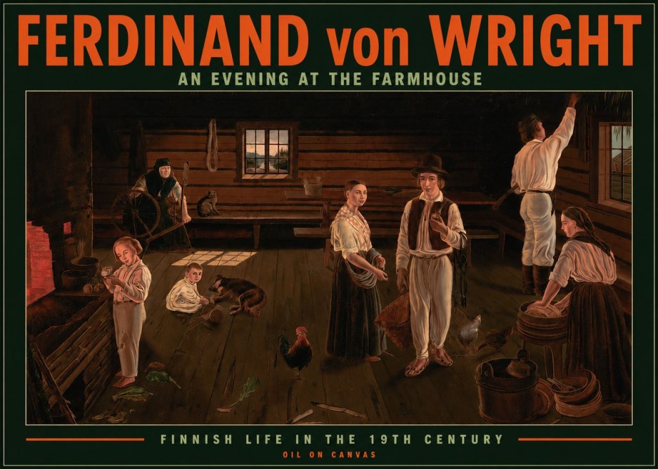 Ferdinand von Wright An Evening at the Farmhouse No2 - Poszter