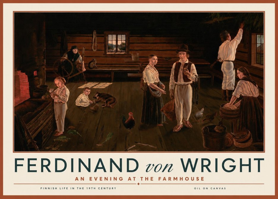 Ferdinand von Wright An Evening at the Farmhouse No3 - Poszter