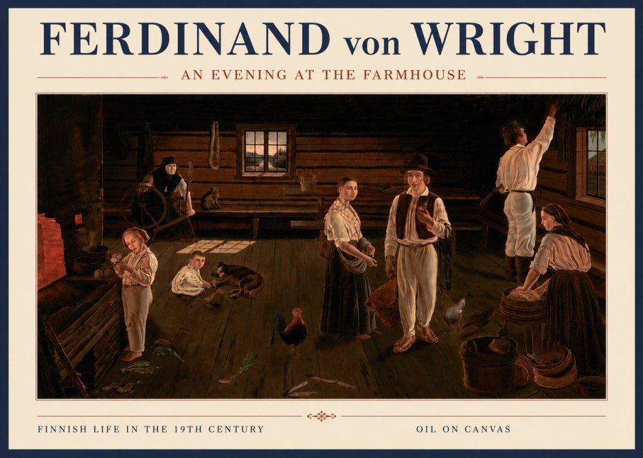 Ferdinand von Wright An Evening at the Farmhouse No6 - Poszter