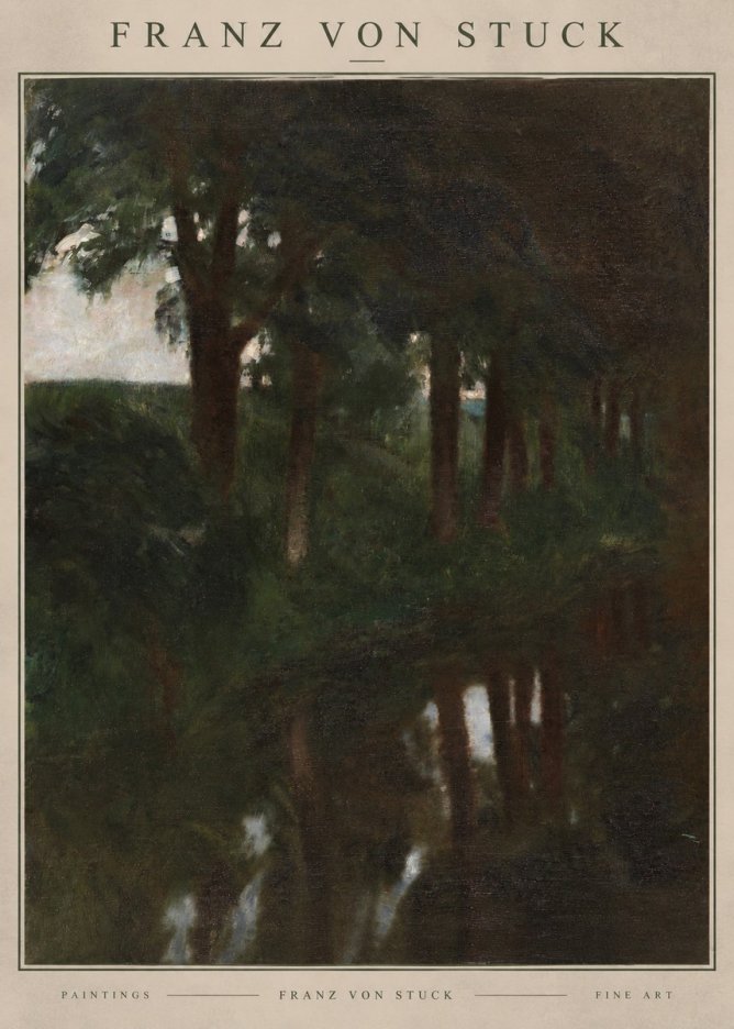 Franz von Stuck Woodland Reflections No2 - Poszter