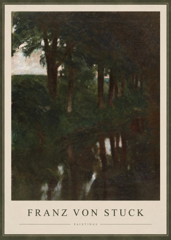 Franz von Stuck Woodland Reflections No3 - Poszter