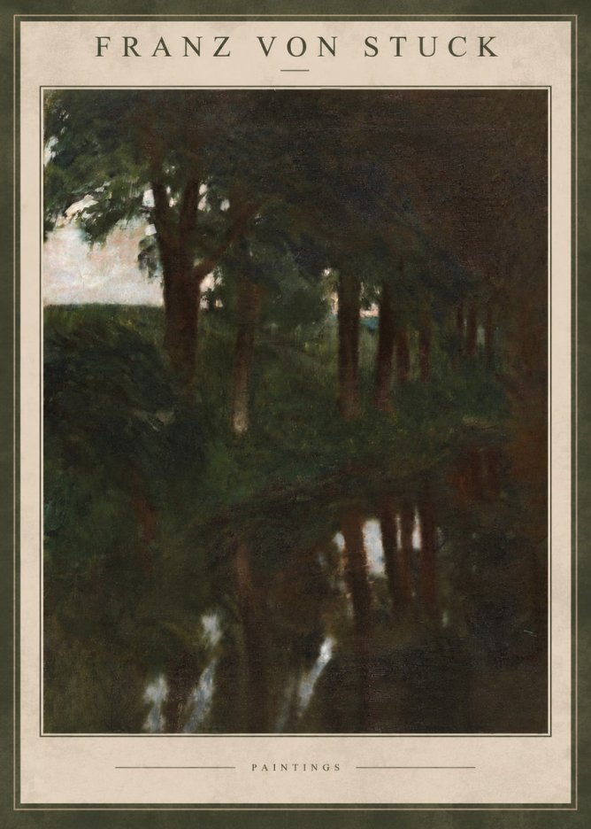 Franz von Stuck Woodland Reflections No4 - Poszter