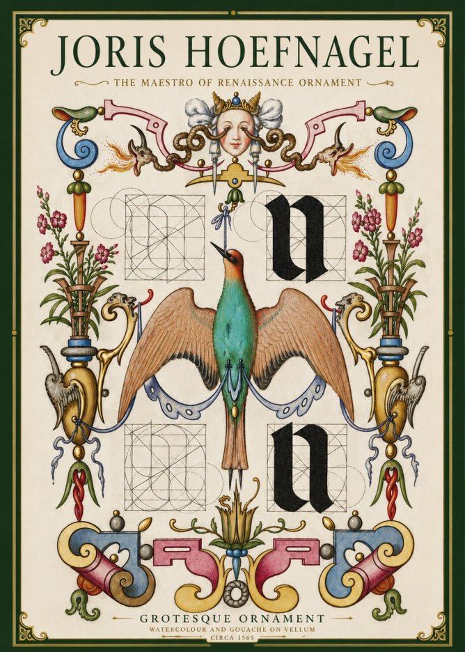 Joris Hoefnagel Grotesque Ornament No5 - Poszter
