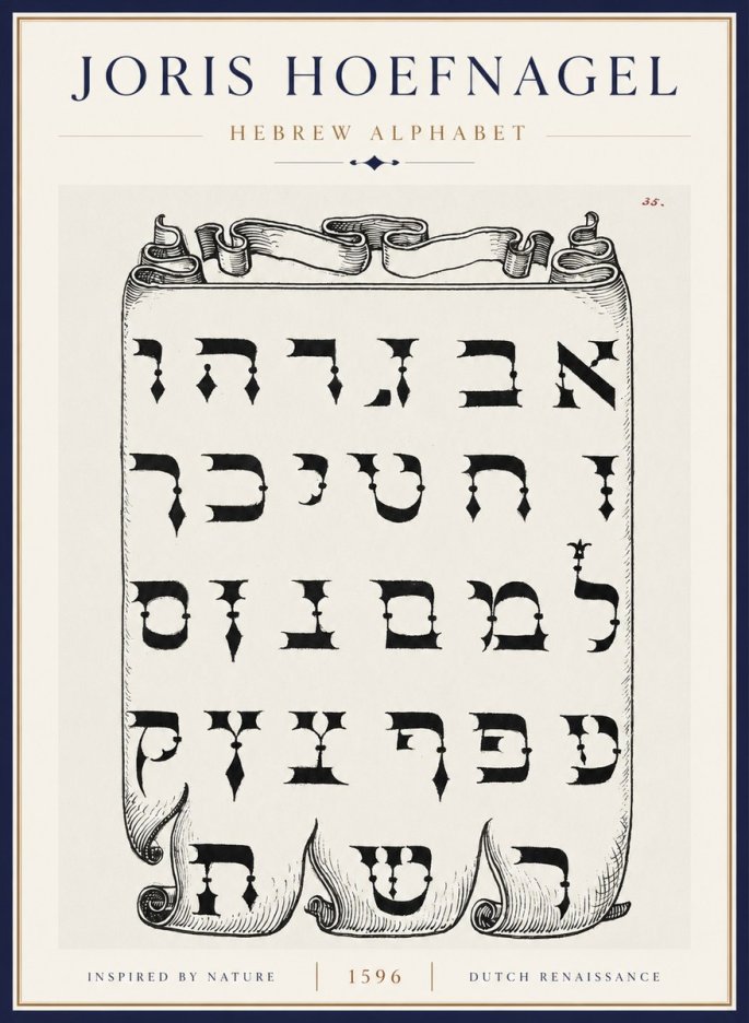 Joris Hoefnagel Hebrew Alphabet No5 - Poszter
