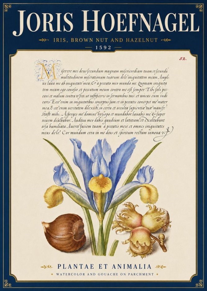 Joris Hoefnagel Iris, Brown Nut and Hazelnut No6 - Poszter