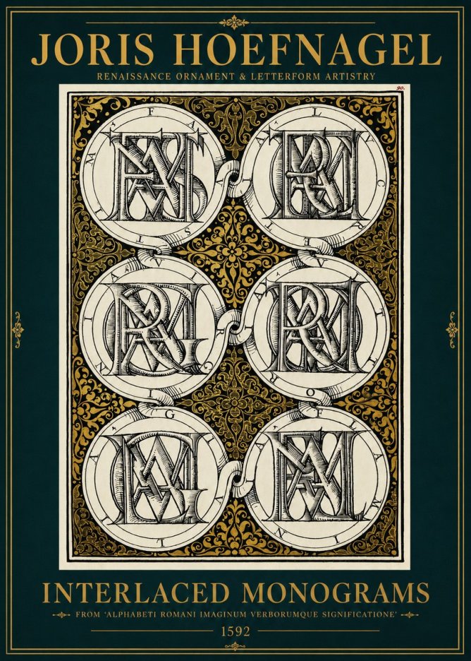 Joris Hoefnagel Interlaced Monograms No3 - Poszter