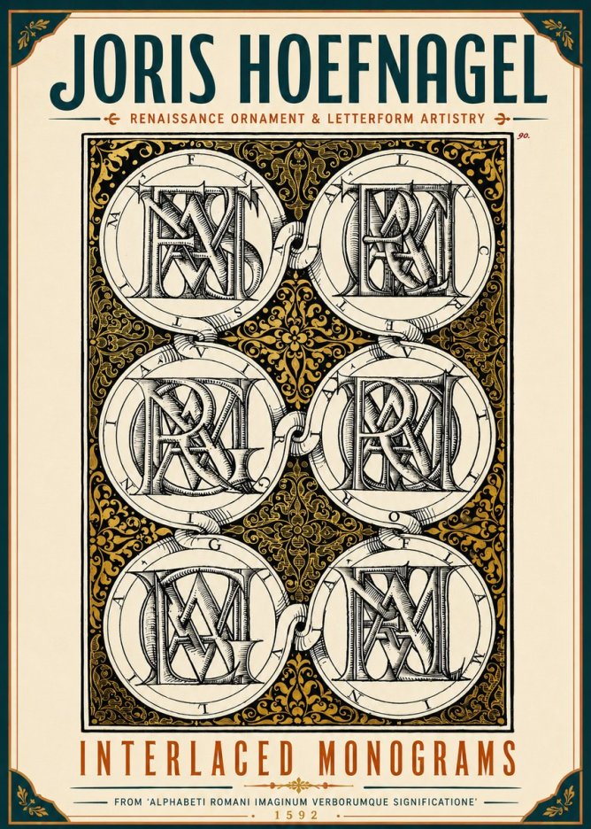 Joris Hoefnagel Interlaced Monograms No6 - Poszter