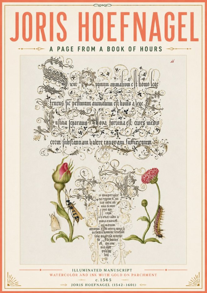 Joris Hoefnagel A Page from a Book of Hours No4 - Poszter