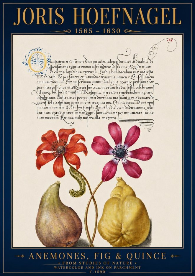 Joris Hoefnagel Flowers and Fruits No5 - Poszter