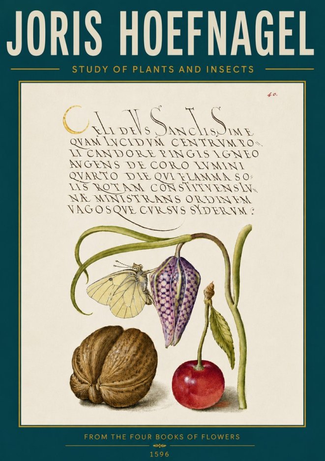Joris Hoefnagel Study of Plants and Insects No6 - Poszter