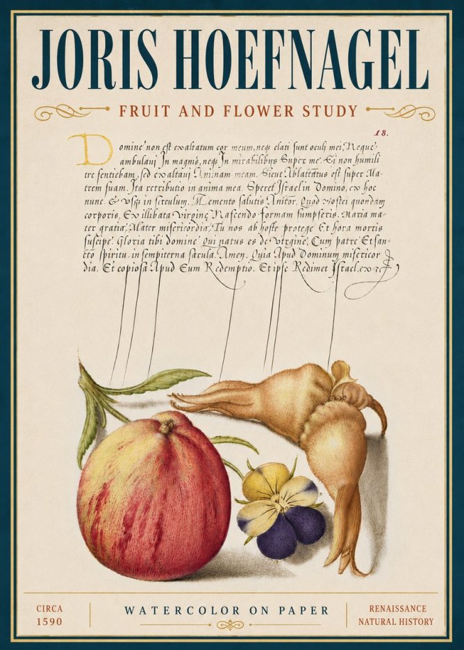Joris Hoefnagel Fruit and Flower Study No5 - Poszter