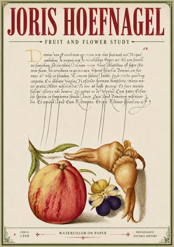 Joris Hoefnagel Fruit and Flower Study No6 - Poszter