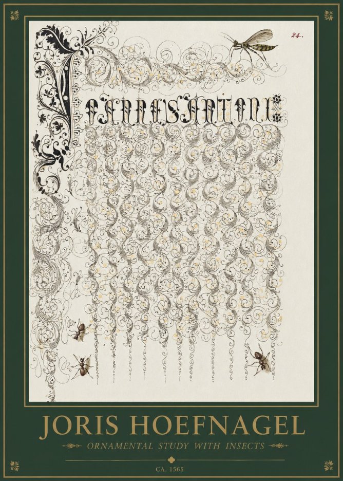 Joris Hoefnagel Ornamental Study with Insects No1 - Poszter