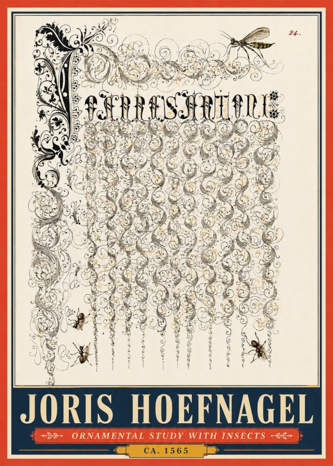Joris Hoefnagel Ornamental Study with Insects No5 - Poszter
