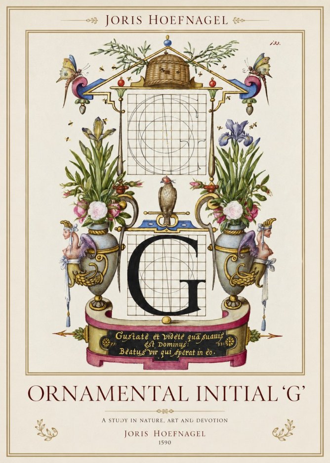 Joris Hoefnagel Ornamental Initial 'G' No1 - Poszter