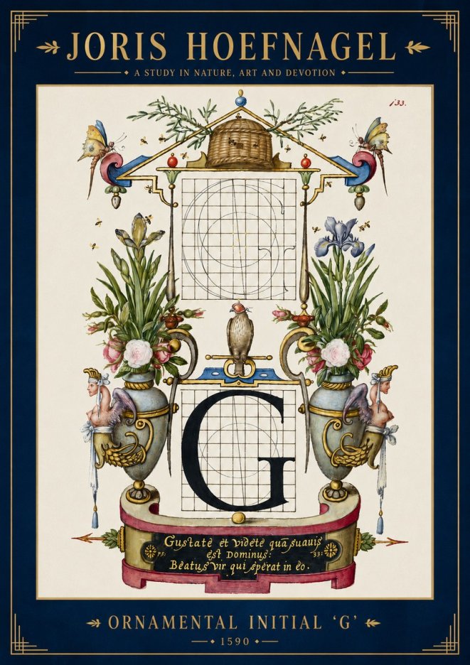 Joris Hoefnagel Ornamental Initial 'G' No3 - Poszter