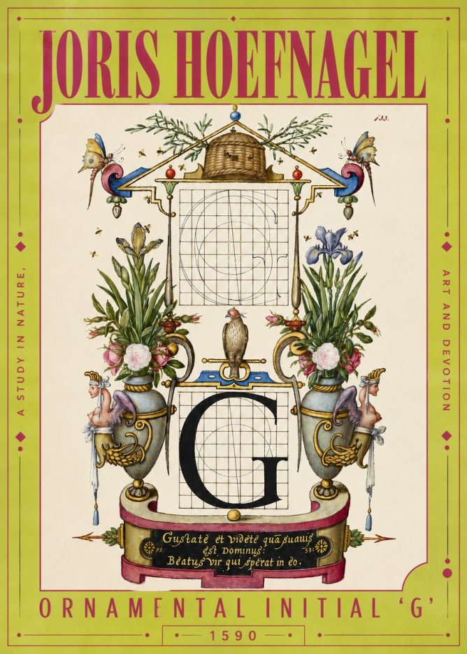 Joris Hoefnagel Ornamental Initial 'G' No4 - Poszter