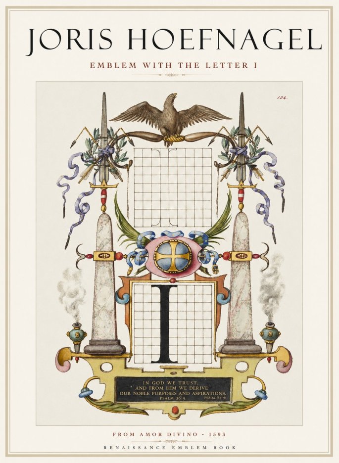 Joris Hoefnagel Ornamental Design with Dedicatory Inscription No2 - Poszter