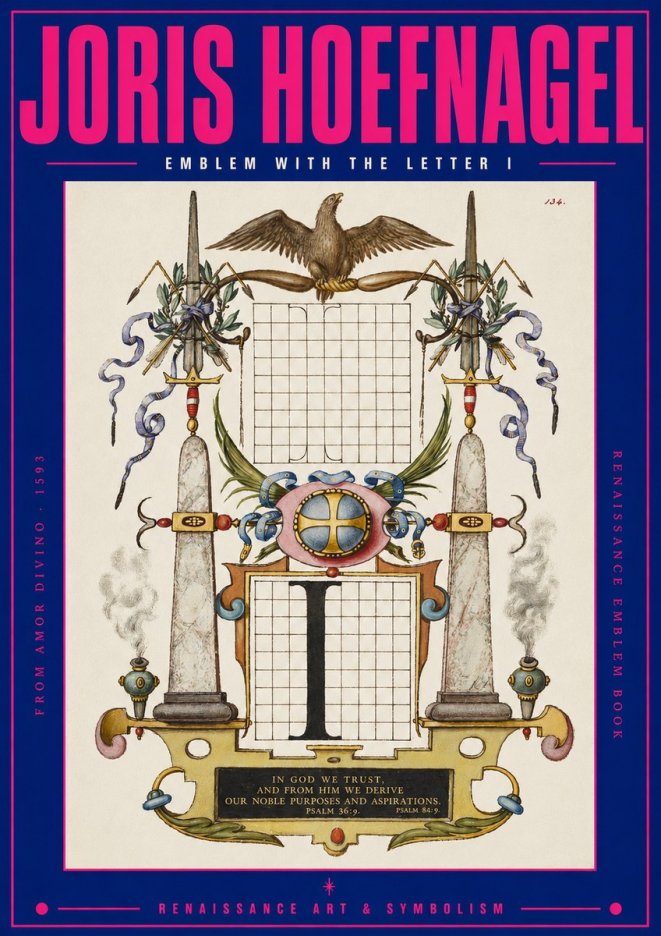 Joris Hoefnagel Ornamental Design with Dedicatory Inscription No3 - Poszter