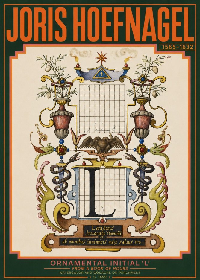 Joris Hoefnagel Ornamental Initial 'L' No3 - Poszter