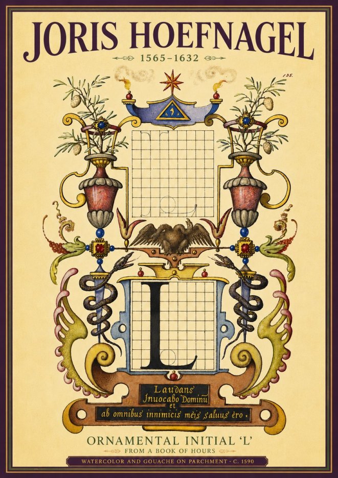 Joris Hoefnagel Ornamental Initial 'L' No4 - Poszter