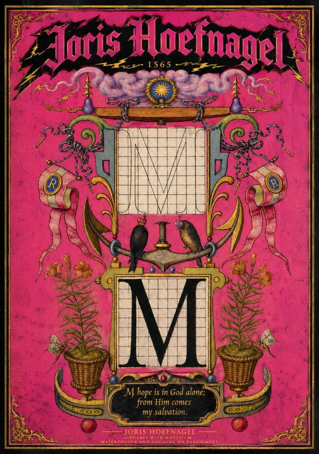 Joris Hoefnagel Alphabet with Motto • M • No2 - Poszter