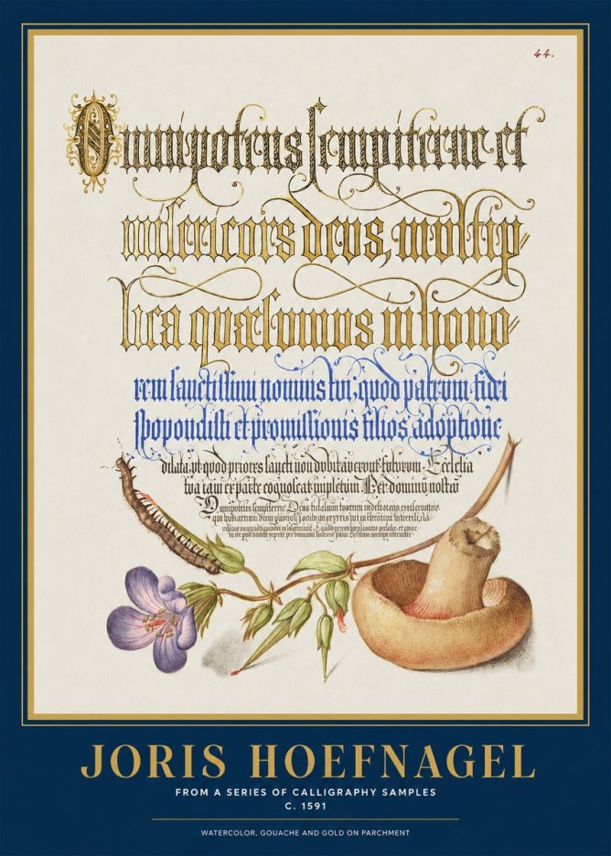 Joris Hoefnagel From a Series of Calligraphy Samples No1 - Poszter