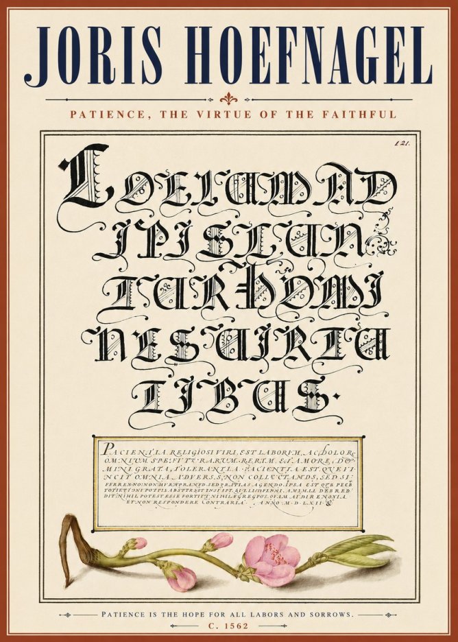 Joris Hoefnagel Calligraphic Alphabet from a Book of Lettering No6 - Poszter