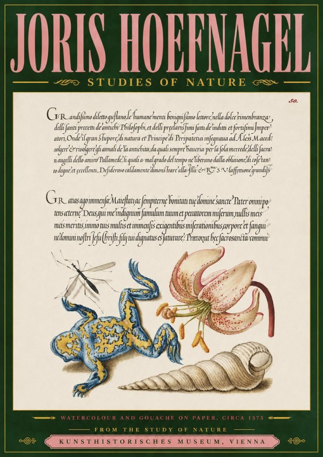 Joris Hoefnagel From the Study of Nature No4 - Poszter