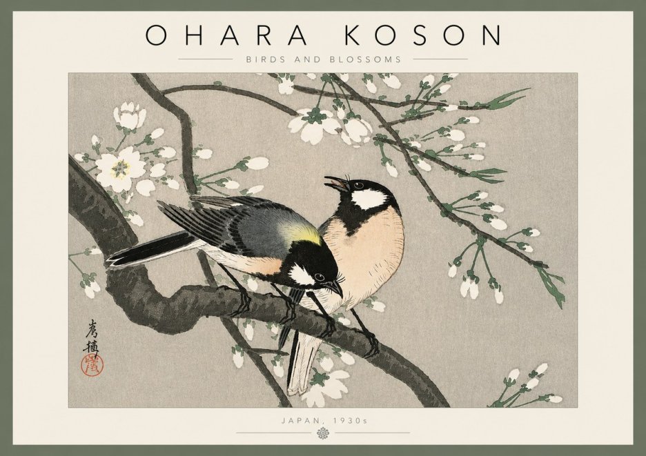 Ohara Koson Birds and Blossoms No4 - Poszter