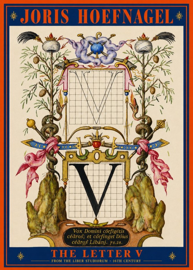 Joris Hoefnagel The Letter V No3 - Poszter