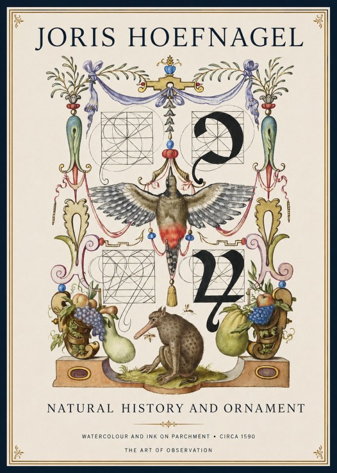Joris Hoefnagel Study of Nature and Ornament No2 - Poszter