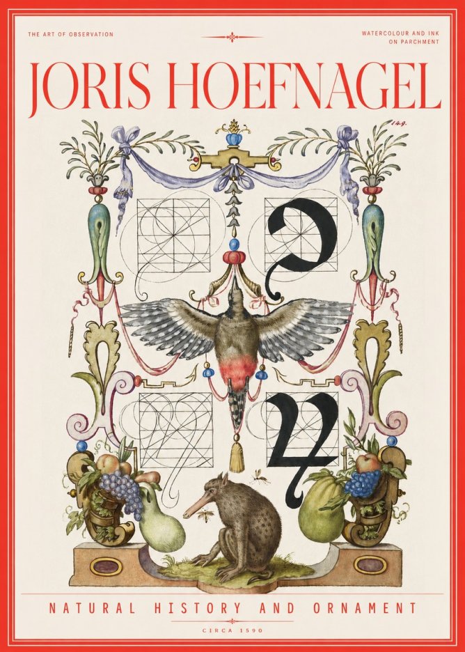 Joris Hoefnagel Study of Nature and Ornament No3 - Poszter